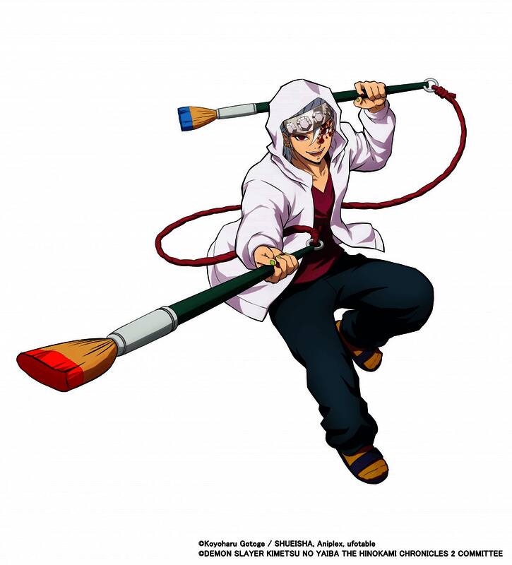 宇髓天元学园版造型，手持炸药，背景为爆炸特效