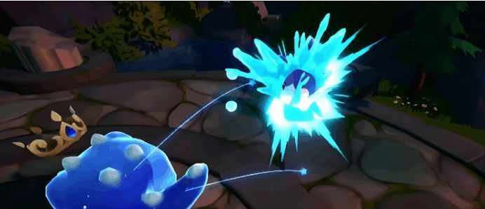 潮潮鳄被收服后在家园中工作的画面，展示资源效率提升效果