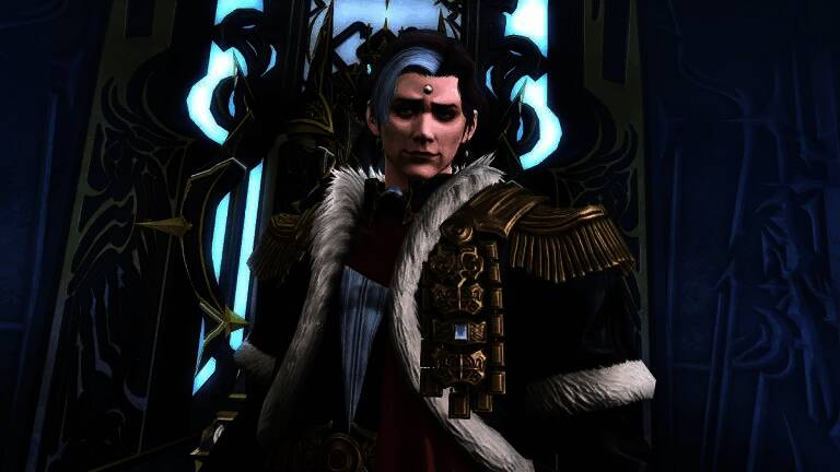 《最终幻想14》游戏界面截图，展示角色在艾欧泽亚大陆探索的精美画面