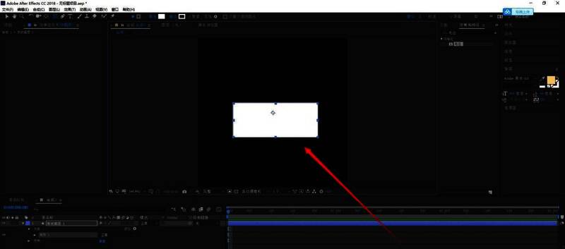 Adobe After Effects界面中创建矩形图形的操作界面，显示形状工具已选中