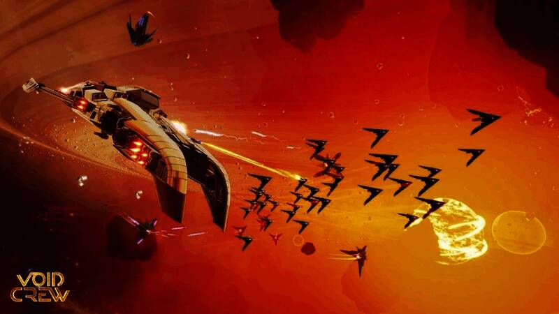 《虚空航船》飞船内部视角，玩家在舱内操作设备进行太空任务