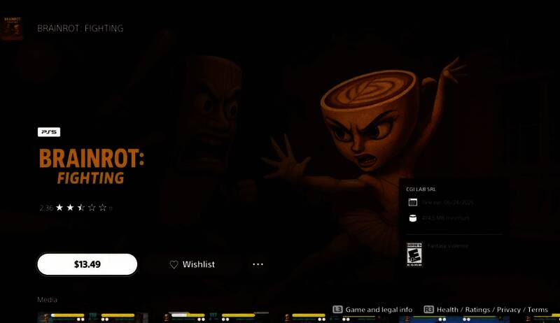 PlayStation商店页面展示多款AI生成游戏，画面粗糙、角色比例失调