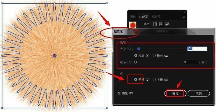 最终呈现的膨胀粗糙效果图形展示