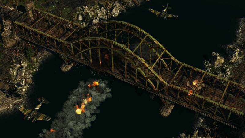 游戏中玩家指挥谢尔曼坦克与德军战机交火的激烈战斗场景