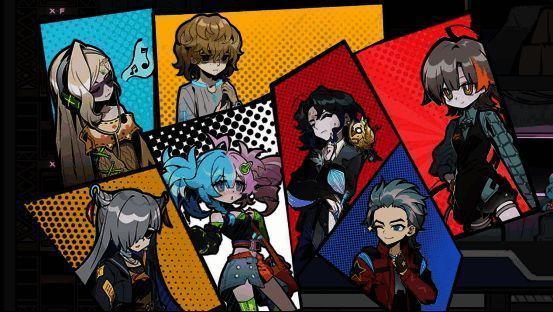 主角站在枪行柜台后，身后挂满各式枪械，窗外是繁华的未来都市