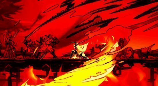 主角乔·武藏挥舞武器，动作细节刻画精细，战斗节奏紧凑