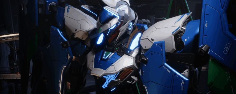 解限机黑豹机甲全刃式00Q涂装展示，整体以深色为主调，搭配钴蓝与茜草红点缀，极具未来感和攻击性