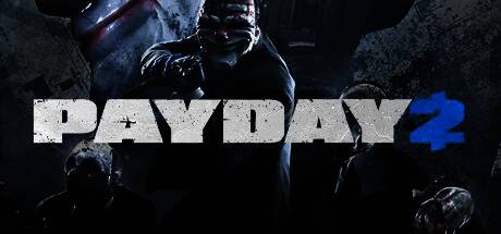 四名玩家角色在银行大厅持枪对峙警察，烟雾弹效果明显