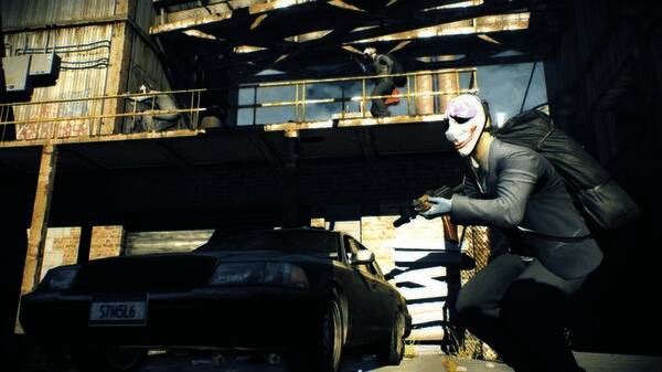 角色在屋顶狙击敌人，远处城市灯火通明