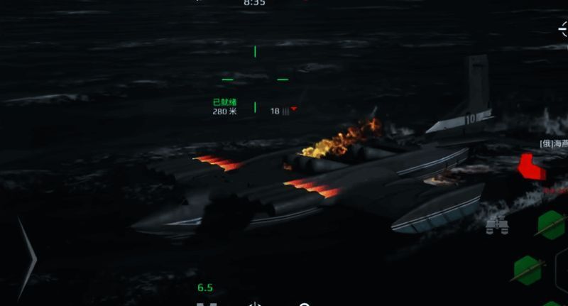 海燕战舰在岛屿间穿梭，利用地形掩护准备发动导弹攻击