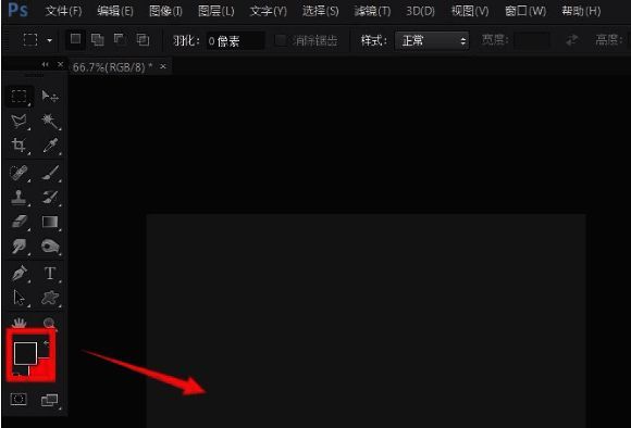 Photoshop新建画布界面，背景填充为深黑色，图层面板显示纯色背景层