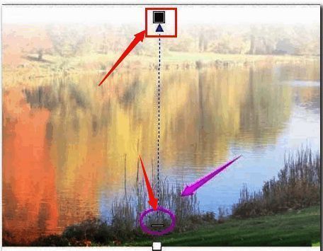 图片已呈现半透明状态，黑色方块被拉至横线底部，透明度显著降低