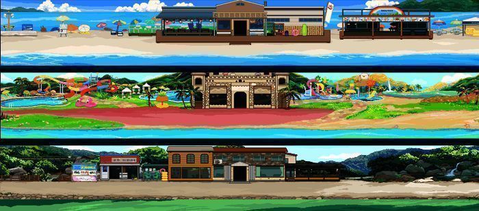 游戏新增三大夏日主题关卡场景，沙滩、水上乐园与山谷温泉各具特色，画面清新明亮，充满夏日气息