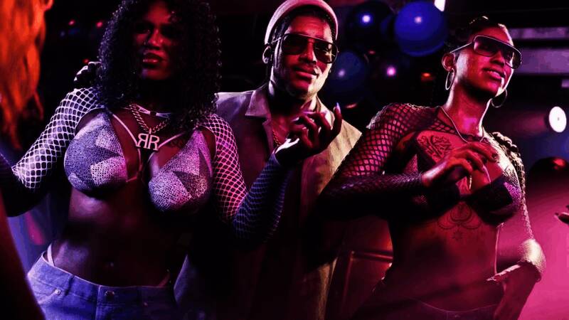 多语言字幕对比图展示GTA6预告片可能的本地化版本，包括英文、中文、西班牙文和日文