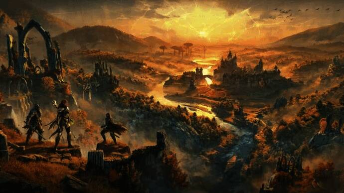 ZeniMax Online Studios办公环境全景，团队成员在开放式空间中协作开发《上古卷轴Online》