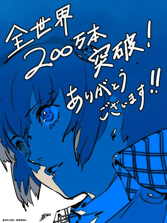 《暗喻幻想》官方发布的销量突破200万份庆祝图，画面中呈现游戏主角与标志性视觉元素，背景为金色庆典特效