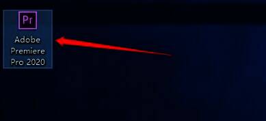 桌面已生成Adobe Premiere Pro 2020快捷方式图标，鼠标准备双击启动