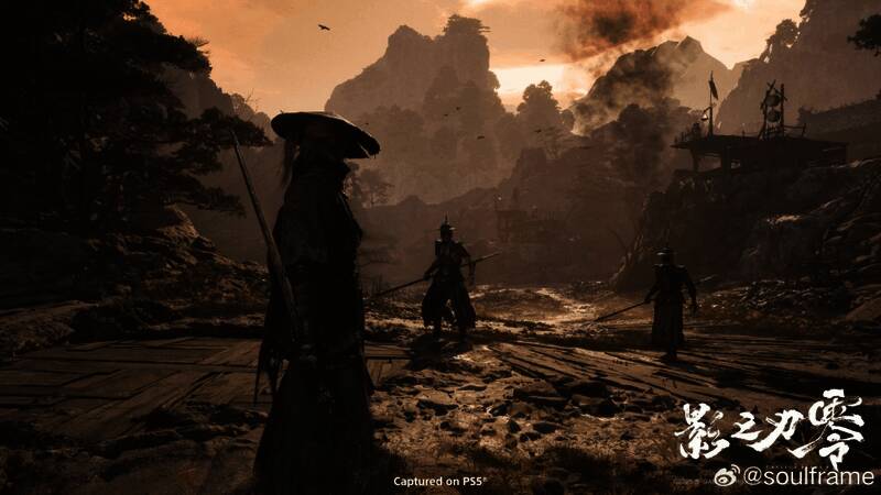 《影之刃零》游戏内场景截图，展现阴雨氛围下的武侠战斗画面