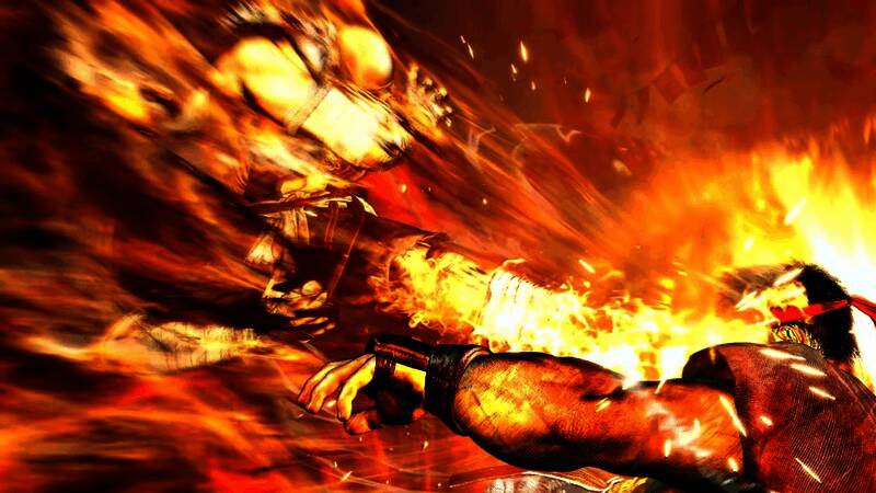 沙加特在战斗中摆出标志性泰拳起手式，双臂高举，气势逼人