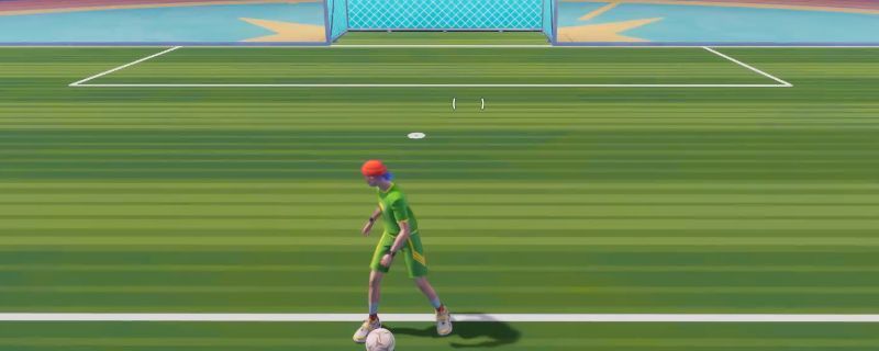 玩家在《开球！REMATCH》中操控角色带球突破的实时画面，脚下控球动作流畅，周围有对手紧逼