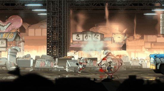 角色释放‘火龙’忍术，一条燃烧的巨龙席卷屏幕，清空所有敌人