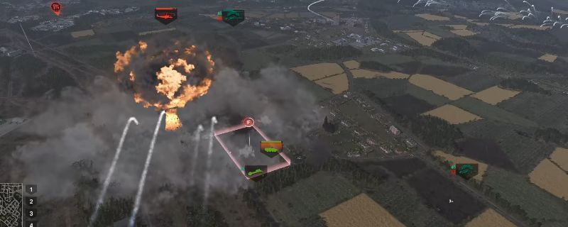 《断箭》游戏中战场地图局部截图，显示部队部署与控制区域划分，清晰展现前线推进与阵地控制态势