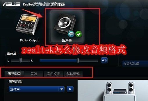Realtek音频管理器软件界面截图，展示主操作面板