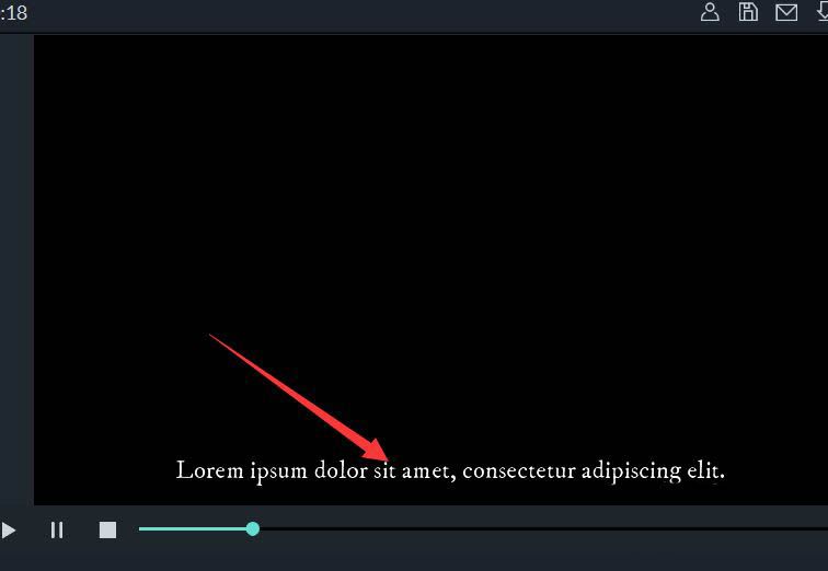 字幕库中选择底边字幕模板，预览区域显示默认文字位置