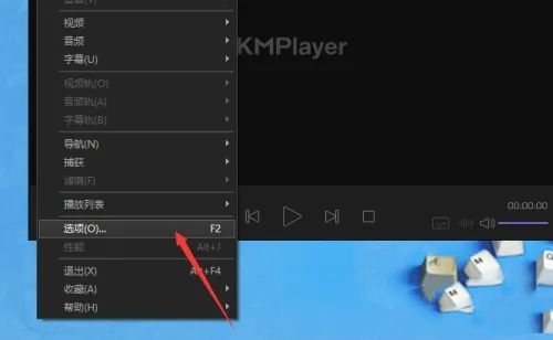 KMPlayer选项窗口中的‘内部滤镜’设置页面，分类清晰，功能齐全