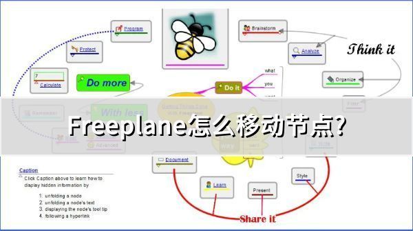 Freeplane软件界面展示，主界面中显示多个层级的思维导图节点布局