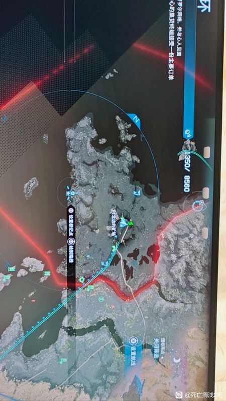 玩家驾驶卡车在焦油区域行驶，车轮碾过泛黄的扫描路径，周围是漆黑粘稠的焦油坑