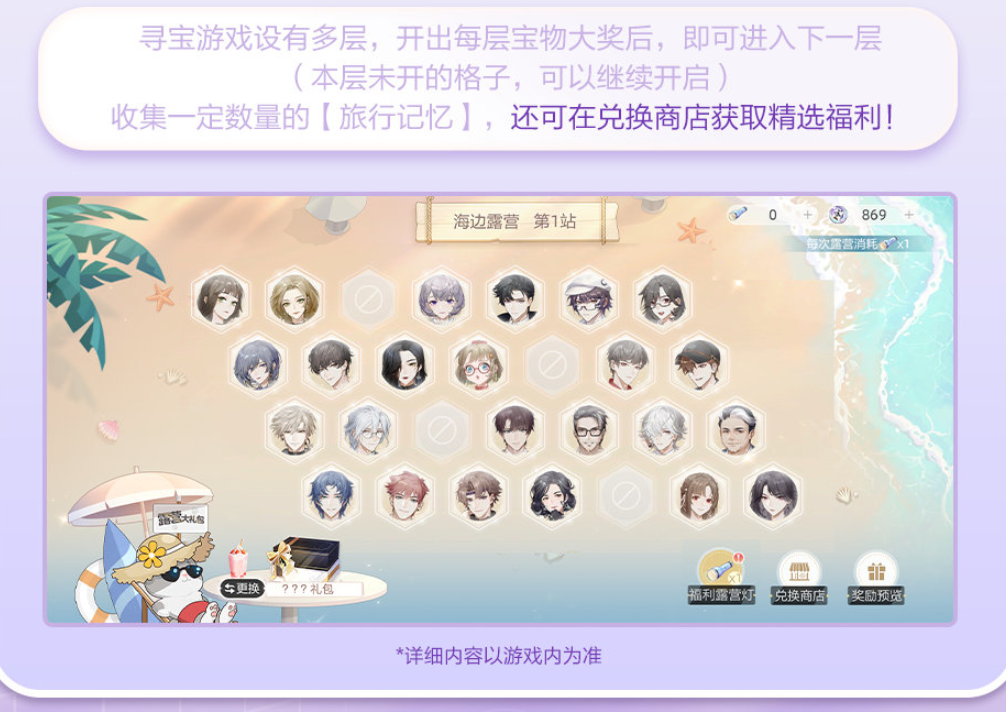 玩家在兑换商店浏览可用【旅行记忆】兑换的奖励列表