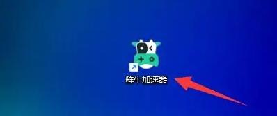 鲜牛加速器主界面截图，显示桌面客户端窗口及可点击的菜单图标